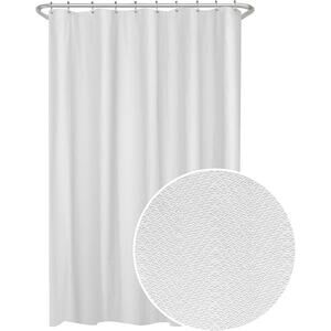 Zenna Home Herringbone Ultimate Waterproof Shower Curtain, 70" x 72", Ivory